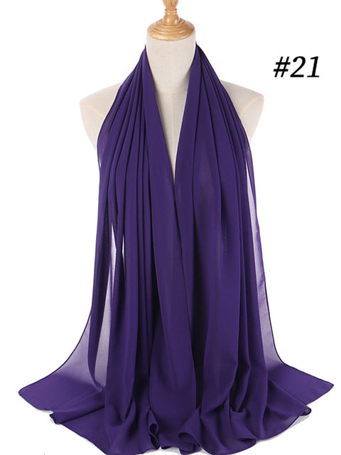 72*175cm Muslim Chiffon Hijab Scarf Shawls Women Solid Color Head Wraps Islamic Hijabs Scarves Ladies Foulard Femme muslim veil