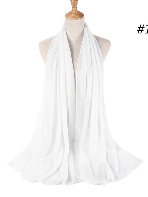 72*175cm Muslim Chiffon Hijab Shawls Scarf Women Solid Color Head Wraps Women Hijabs Scarves Ladies Foulard Femme Muslim Veil
