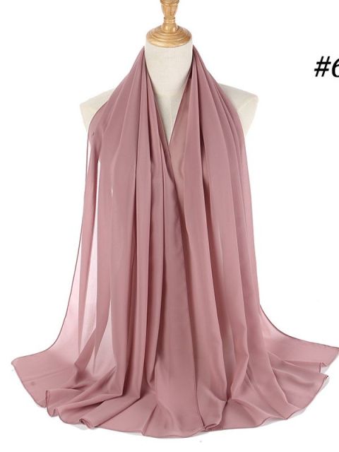 72*175cm Muslim Chiffon Hijab Shawls Scarf Women Solid Color Head Wraps Women Hijabs Scarves Ladies Foulard Femme Muslim Veil