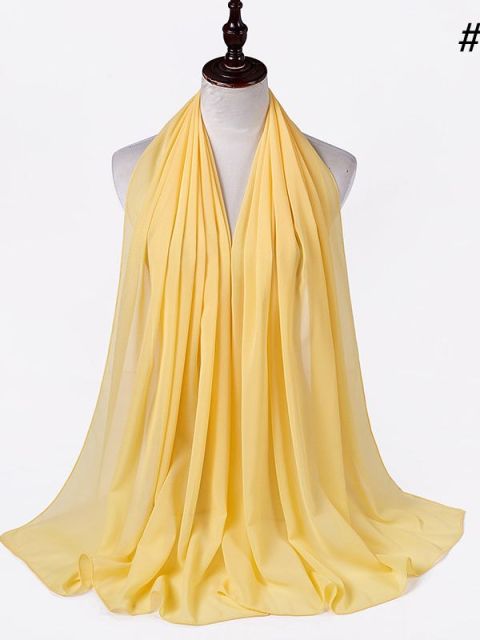 72*175cm Muslim Chiffon Hijab Shawls Scarf Women Solid Color Head Wraps Women Hijabs Scarves Ladies Foulard Femme Muslim Veil