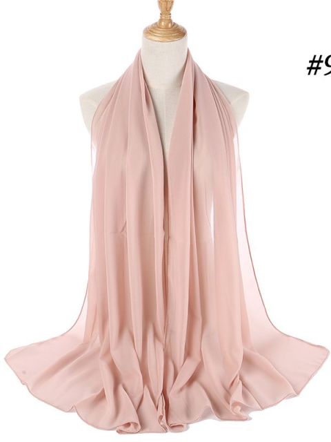 72*175cm Muslim Chiffon Hijab Shawls Scarf Women Solid Color Head Wraps Women Hijabs Scarves Ladies Foulard Femme Muslim Veil