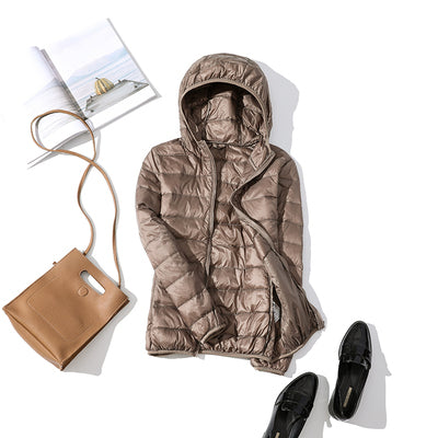 90% Ultra-light Plus Size Thin Down Jacket Women 2020 Autumn Winter Slim Short Hooded Warm White Duck Down Coat Women Outerwear