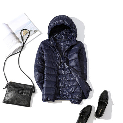 90% Ultra-light Plus Size Thin Down Jacket Women 2020 Autumn Winter Slim Short Hooded Warm White Duck Down Coat Women Outerwear
