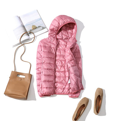 90% Ultra-light Plus Size Thin Down Jacket Women 2020 Autumn Winter Slim Short Hooded Warm White Duck Down Coat Women Outerwear