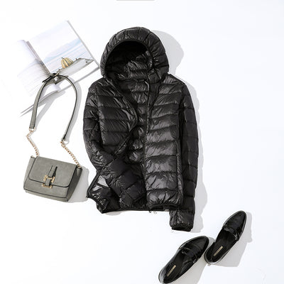 90% Ultra-light Plus Size Thin Down Jacket Women 2020 Autumn Winter Slim Short Hooded Warm White Duck Down Coat Women Outerwear