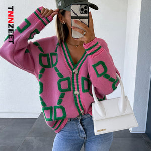 Autumn Winter Button Up Loose Cardigan Sweater Women Knitted Long Sleeve Tops Oversized Sweaters Warm Sueters Coat Streetwear