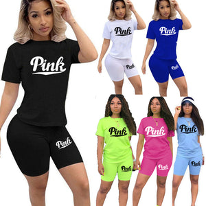 Casual Skinny Biker Home 2 Piece Sets Women&#39;s Suit for Fitness Tracksuits with Shorts and Top Blouse Outfits Sweatsuit Female 4X