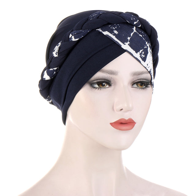 Cotton print muslim turban scarf for women islamic inner hijab caps Arab wrap head scarves femme musulman turbante mujer