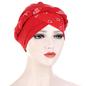 Cotton print muslim turban scarf for women islamic inner hijab caps Arab wrap head scarves femme musulman turbante mujer