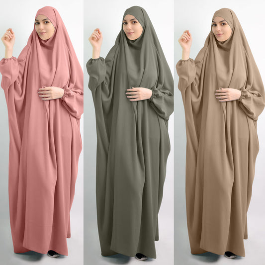 Eid Hooded Muslim Women Hijab Dress Prayer Garment Jilbab Abaya Long Khimar Full Cover Ramadan Gown Abayas Islamic Clothes Niqab