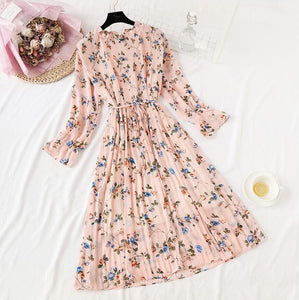 Elegant Polka Dot Women Dress Female Casual Flare Sleeve Office Chiffon Dot Print Dresses A-line Vintage Sweet Clothing Vestidos