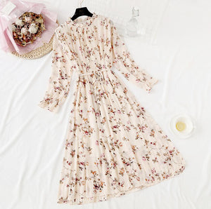 Elegant Polka Dot Women Dress Female Casual Flare Sleeve Office Chiffon Dot Print Dresses A-line Vintage Sweet Clothing Vestidos