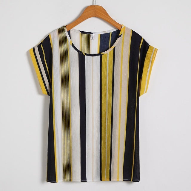 Fashion Floral Print Blouse Pullover Ladies Chiffon Blouses Shirts Vintage Printed Casual Short Sleeve Women Tops Summer