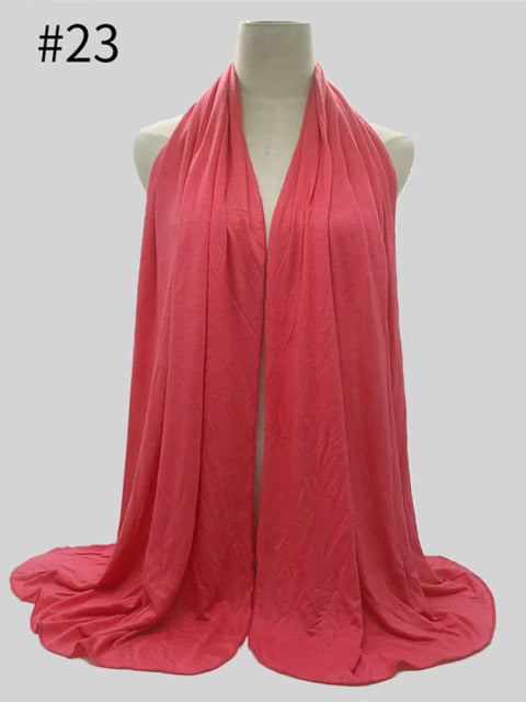 Fashion Modal Cotton Jersey Hijab Scarf Women Muslim Shawl Plain Soft Turban Head Wraps Islamic Africa Headband 170x55cm