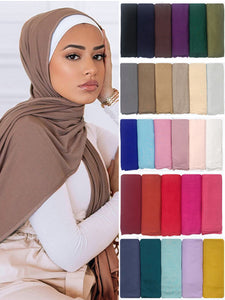 Fashion Modal Cotton Jersey Hijab Scarf Women Muslim Shawl Plain Soft Turban Head Wraps Islamic Africa Headband 170x55cm