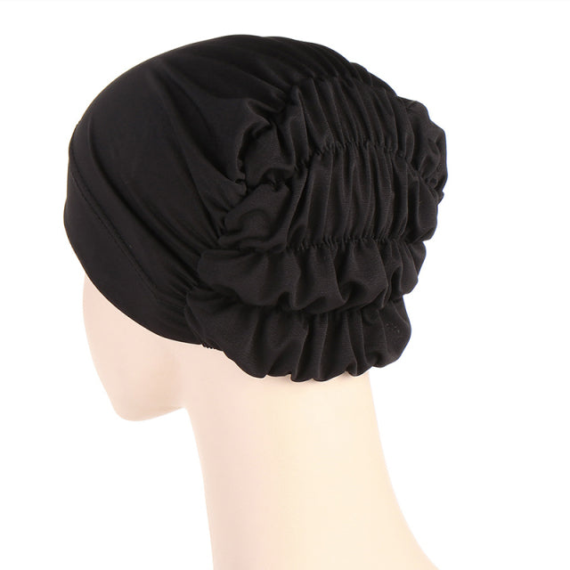 Fashion Premium Jersey Muslim Inner Cap Stretch Hijab With Rope Adjustable Women Underscarf Solid Color Islamic Turban Headwear