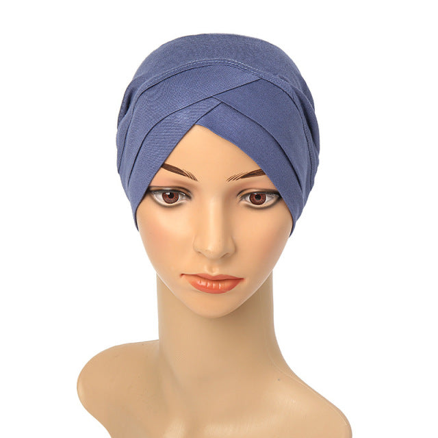 Fashion Premium Jersey Muslim Inner Cap Stretch Hijab With Rope Adjustable Women Underscarf Solid Color Islamic Turban Headwear