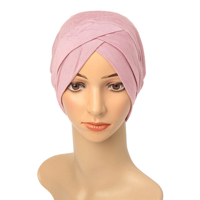 Fashion Premium Jersey Muslim Inner Cap Stretch Hijab With Rope Adjustable Women Underscarf Solid Color Islamic Turban Headwear