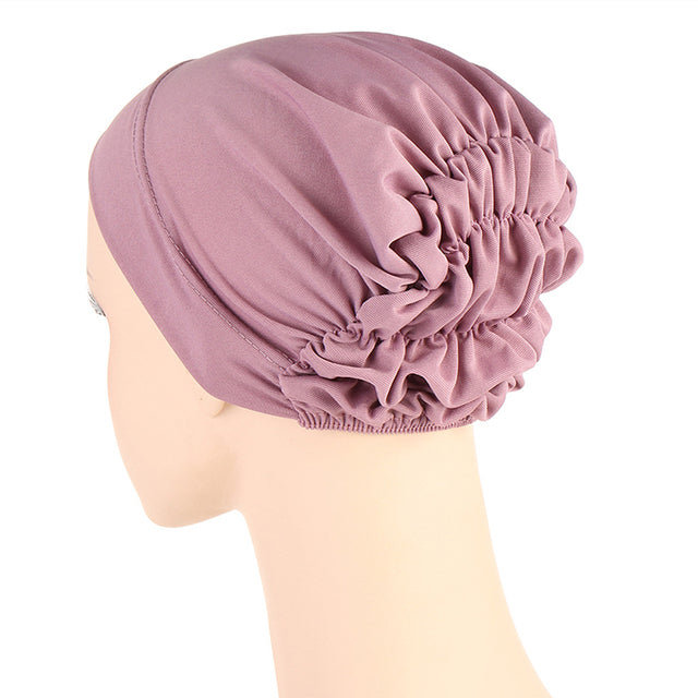 Fashion Premium Jersey Muslim Inner Cap Stretch Hijab With Rope Adjustable Women Underscarf Solid Color Islamic Turban Headwear