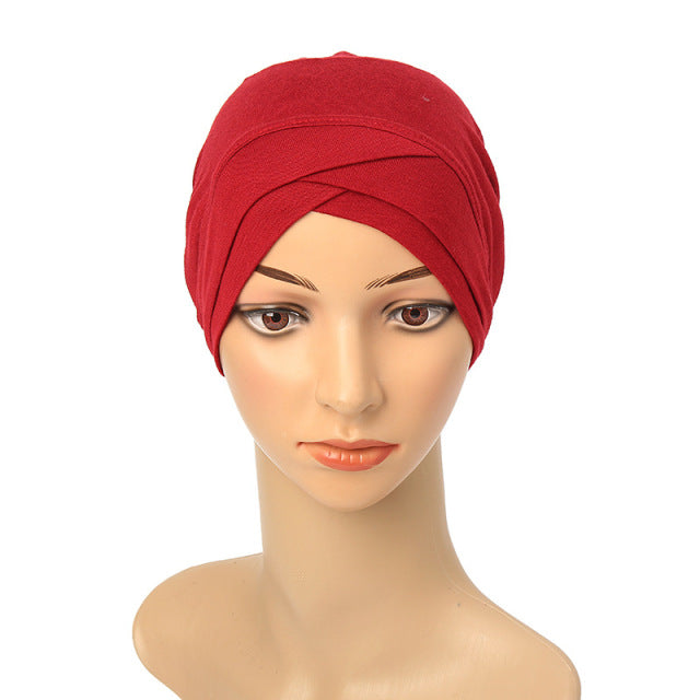 Fashion Premium Jersey Muslim Inner Cap Stretch Hijab With Rope Adjustable Women Underscarf Solid Color Islamic Turban Headwear