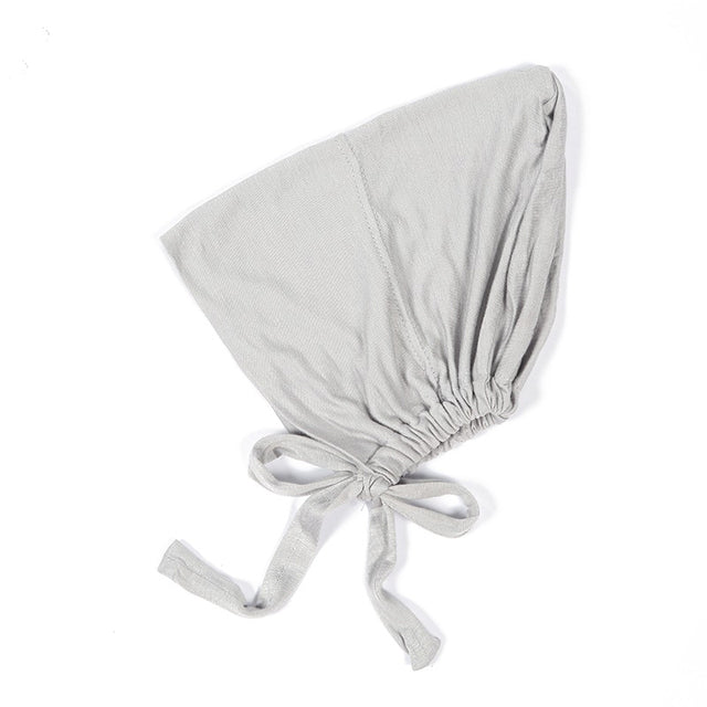 Fashion Premium Jersey Muslim Inner Cap Stretch Hijab With Rope Adjustable Women Underscarf Solid Color Islamic Turban Headwear