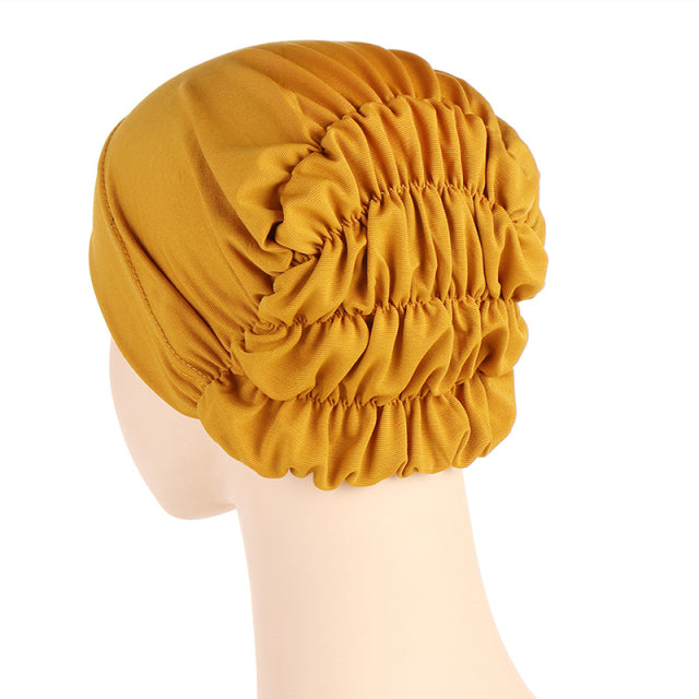 Fashion Premium Jersey Muslim Inner Cap Stretch Hijab With Rope Adjustable Women Underscarf Solid Color Islamic Turban Headwear
