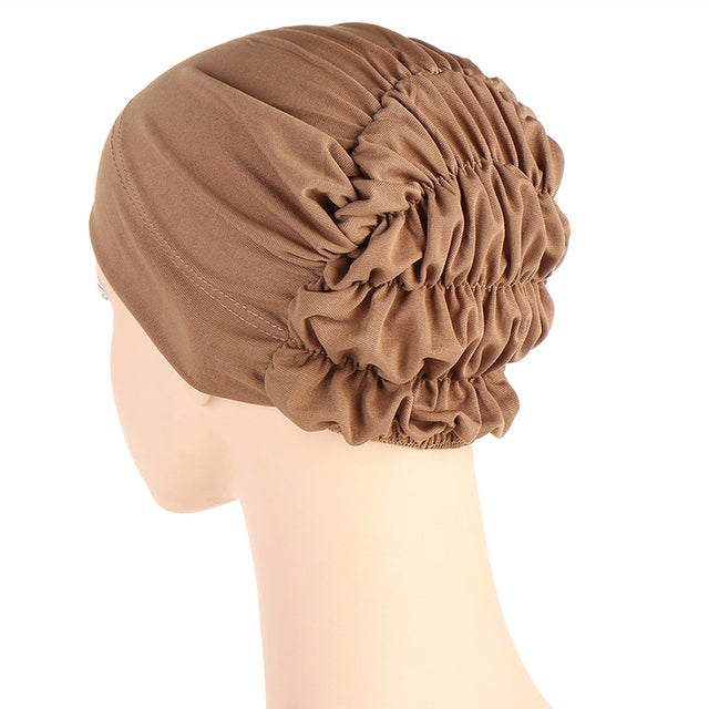 Fashion Premium Jersey Muslim Inner Cap Stretch Hijab With Rope Adjustable Women Underscarf Solid Color Islamic Turban Headwear