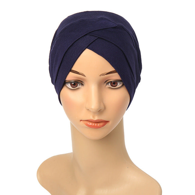 Fashion Premium Jersey Muslim Inner Cap Stretch Hijab With Rope Adjustable Women Underscarf Solid Color Islamic Turban Headwear