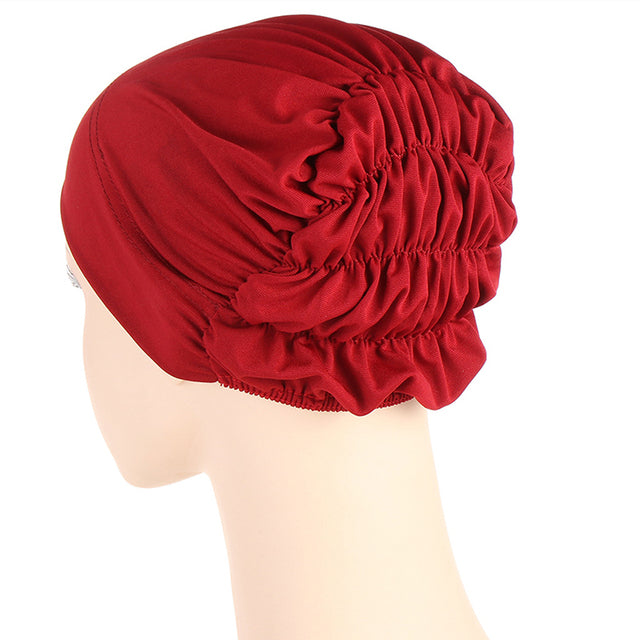 Fashion Premium Jersey Muslim Inner Cap Stretch Hijab With Rope Adjustable Women Underscarf Solid Color Islamic Turban Headwear
