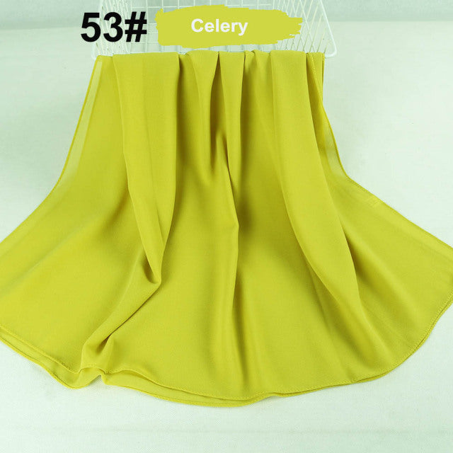 Good Stitching Stitch Plain High Quality Premium Heavy Chiffon Hijab Scarf Malaysian Women&#39;s Scarves Hijabs Long Shawl Shawls