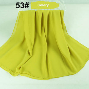 Good Stitching Stitch Plain High Quality Premium Heavy Chiffon Hijab Scarf Malaysian Women&#39;s Scarves Hijabs Long Shawl Shawls