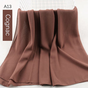 Good Stitching Stitch Plain High Quality Premium Heavy Chiffon Hijab Scarf Malaysian Women&#39;s Scarves Hijabs Long Shawl Shawls