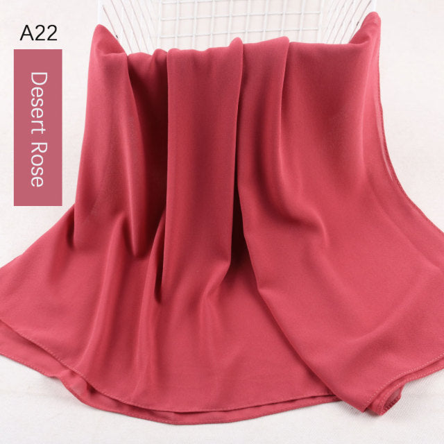 Good Stitching Stitch Plain High Quality Premium Heavy Chiffon Hijab Scarf Malaysian Women&#39;s Scarves Hijabs Long Shawl Shawls