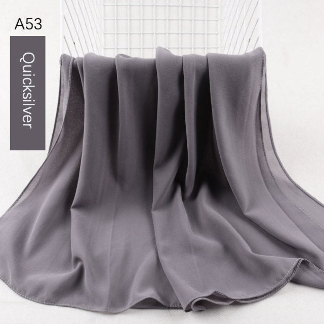 Good Stitching Stitch Plain High Quality Premium Heavy Chiffon Hijab Scarf Malaysian Women&#39;s Scarves Hijabs Long Shawl Shawls