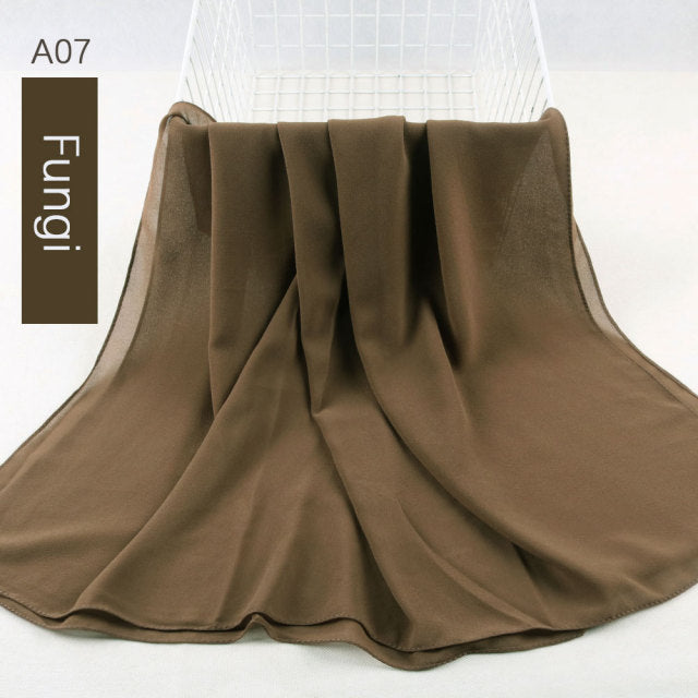 Good Stitching Stitch Plain High Quality Premium Heavy Chiffon Hijab Scarf Malaysian Women&#39;s Scarves Hijabs Long Shawl Shawls