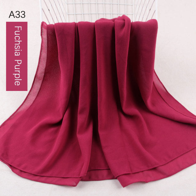 Good Stitching Stitch Plain High Quality Premium Heavy Chiffon Hijab Scarf Malaysian Women&#39;s Scarves Hijabs Long Shawl Shawls