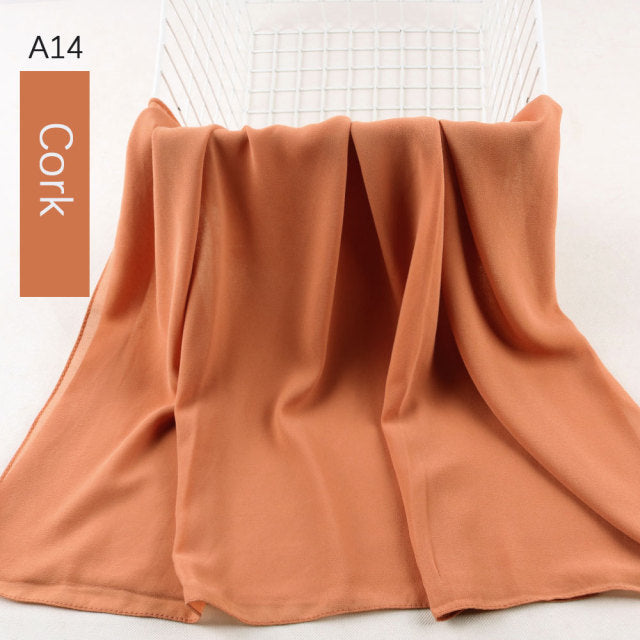 Good Stitching Stitch Plain High Quality Premium Heavy Chiffon Hijab Scarf Malaysian Women&#39;s Scarves Hijabs Long Shawl Shawls