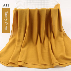 Good Stitching Stitch Plain High Quality Premium Heavy Chiffon Hijab Scarf Malaysian Women&#39;s Scarves Hijabs Long Shawl Shawls