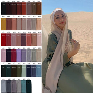 Good Stitching Stitch Plain High Quality Premium Heavy Chiffon Hijab Scarf Malaysian Women&#39;s Scarves Hijabs Long Shawl Shawls