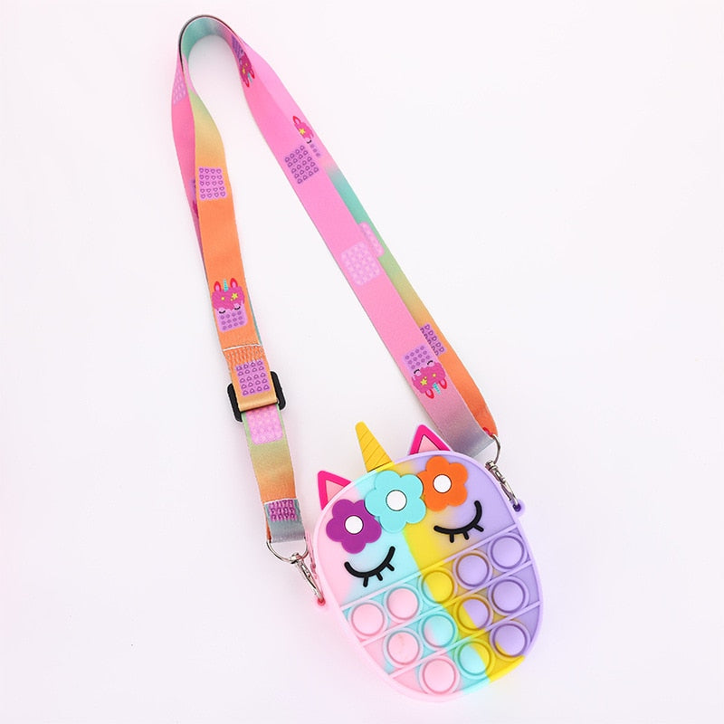 Hot Fidget Toys Push Bubbles Toy Rainbow Unicorn Poppy Playtime Coin Purse Wallet Ladies Bag Silica Simple Dimple Crossbody Bag