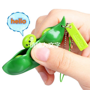 5pcs Fidget Toys Pack Portachiavi Decompression Edamame Toys Squishy Squeeze Peas Beans Keychain Cute Stress Adult Toy Key chain