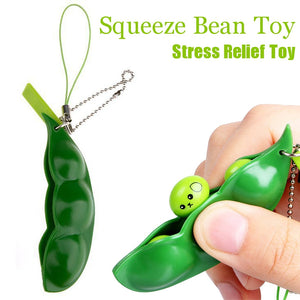 5pcs Fidget Toys Pack Portachiavi Decompression Edamame Toys Squishy Squeeze Peas Beans Keychain Cute Stress Adult Toy Key chain