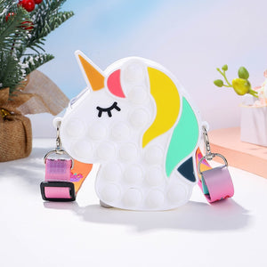 Hot Fidget Toys Push Bubbles Toy Rainbow Unicorn Poppy Playtime Coin Purse Wallet Ladies Bag Silica Simple Dimple Crossbody Bag