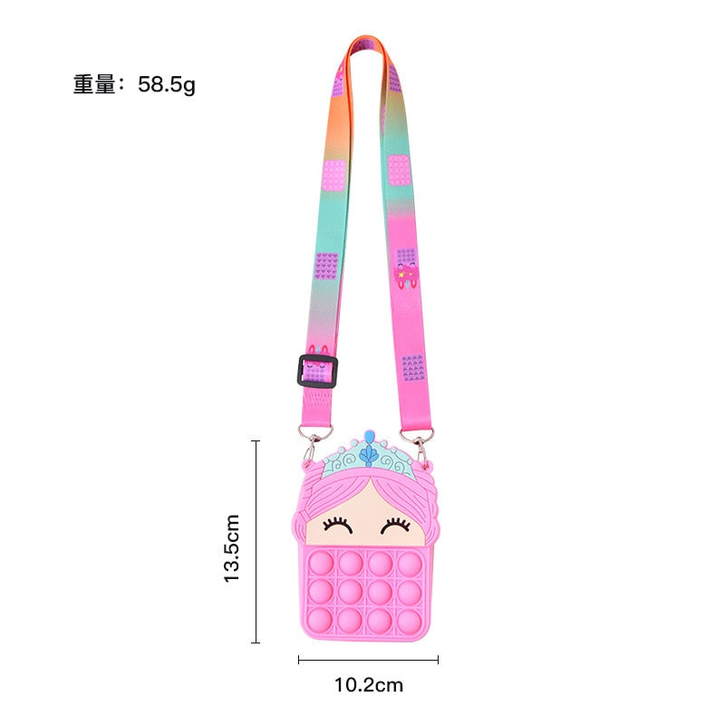 Hot Fidget Toys Push Bubbles Toy Rainbow Unicorn Poppy Playtime Coin Purse Wallet Ladies Bag Silica Simple Dimple Crossbody Bag