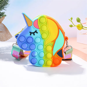 Hot Fidget Toys Push Bubbles Toy Rainbow Unicorn Poppy Playtime Coin Purse Wallet Ladies Bag Silica Simple Dimple Crossbody Bag