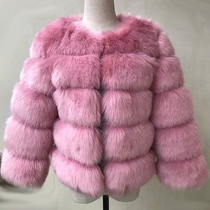 HJQJLJLS 2021 Winter New Fashion Women Faux Fur Coat Female Black Elegant Fluffy Thick Warm Artificial Fox Fur Jacket Outerwear