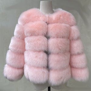 HJQJLJLS 2021 Winter New Fashion Women Faux Fur Coat Female Black Elegant Fluffy Thick Warm Artificial Fox Fur Jacket Outerwear