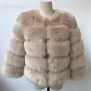 HJQJLJLS 2021 Winter New Fashion Women Faux Fur Coat Female Black Elegant Fluffy Thick Warm Artificial Fox Fur Jacket Outerwear