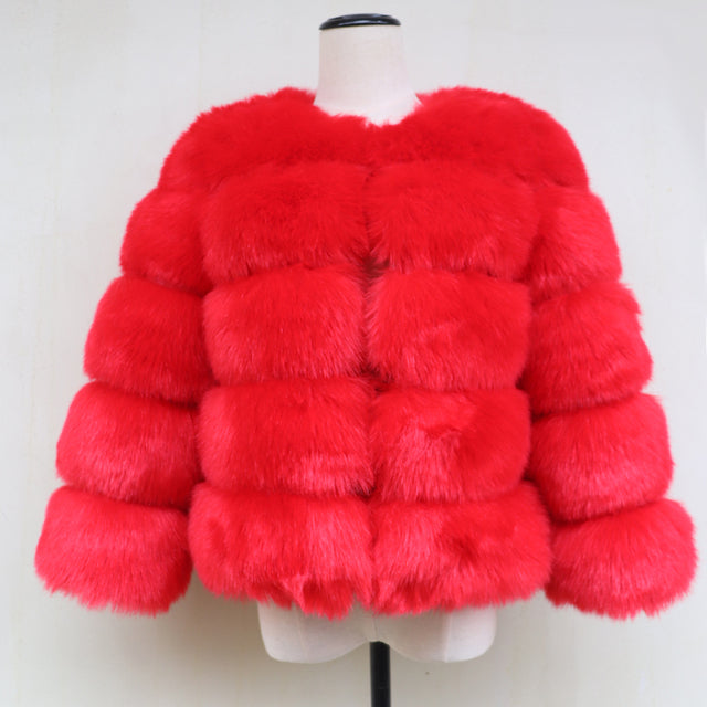 HJQJLJLS 2021 Winter New Fashion Women Faux Fur Coat Female Black Elegant Fluffy Thick Warm Artificial Fox Fur Jacket Outerwear