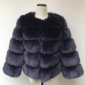 HJQJLJLS 2021 Winter New Fashion Women Faux Fur Coat Female Black Elegant Fluffy Thick Warm Artificial Fox Fur Jacket Outerwear